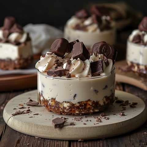 Un bicchiere di dolce con cioccolato e crema.