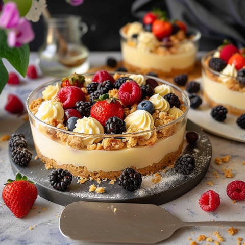 Torta con frutta e crema.