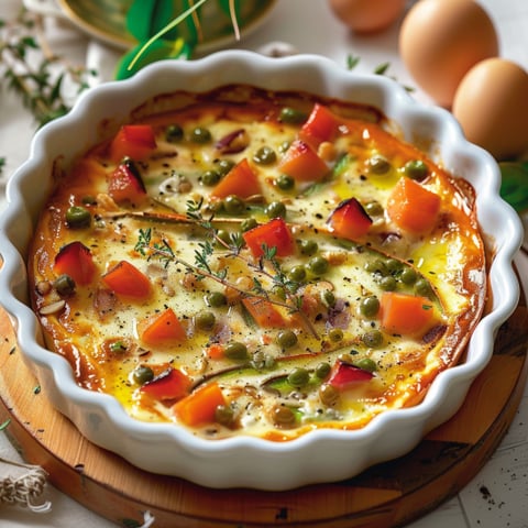 Torta con verdure e formaggio.