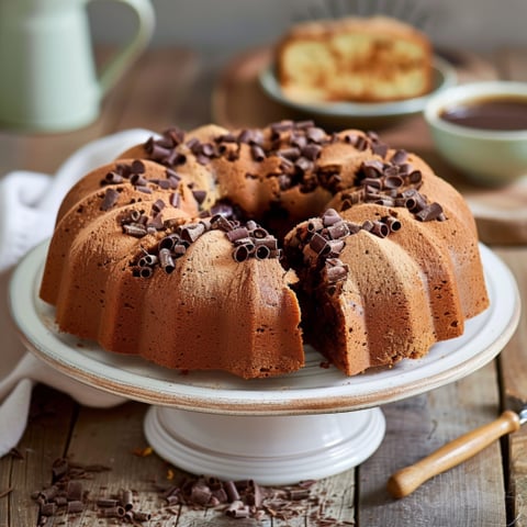 Un cake a forma di spirale con cioccolato e nocciole.