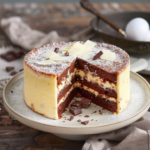 Un dolce con crema e cioccolato.