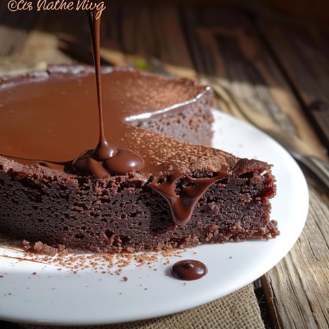 Una torta con caramello.