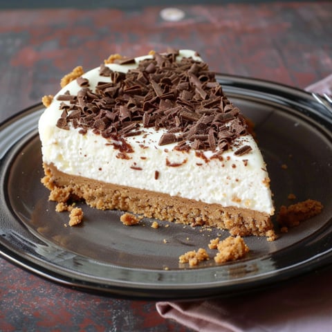 Una fetta di torta con cioccolato e crema.