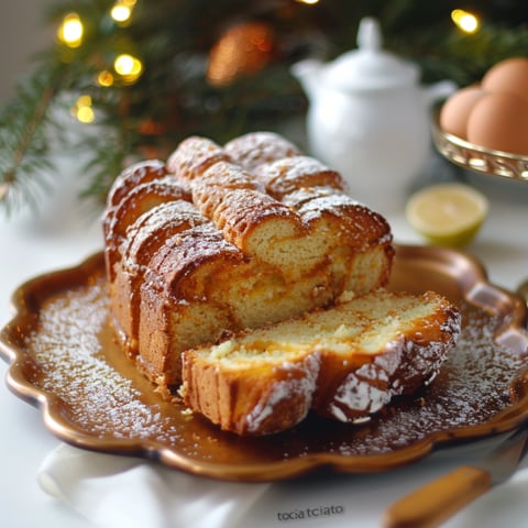 Panettone con zucchero e speck.