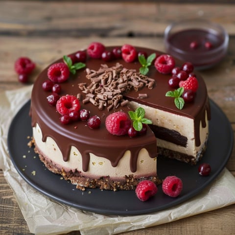 Cake con frutta e cioccolato.