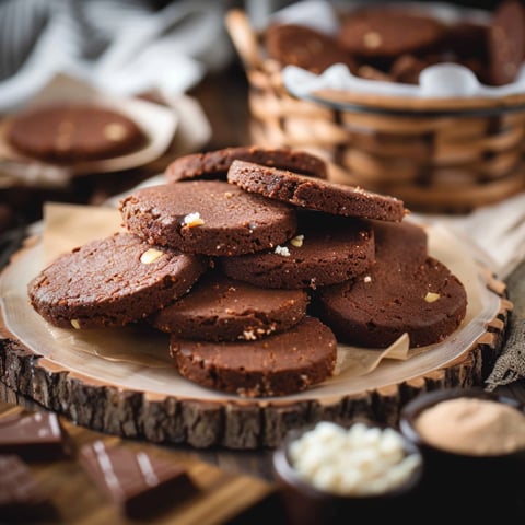 Un piatto di biscotti di cioccolato.