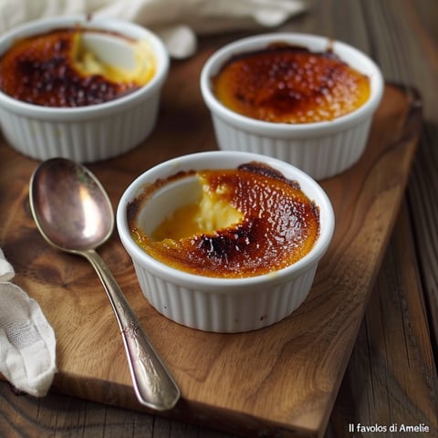 Tazze di crema con crostata.