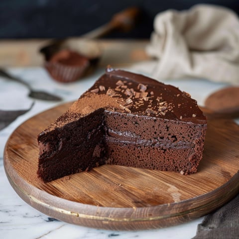 Una torta di cioccolato con crumbles di cioccolato.