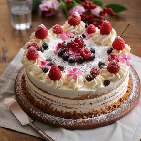 Un dolce con frutta e crema.