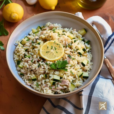 Riso con cipolla e limone.