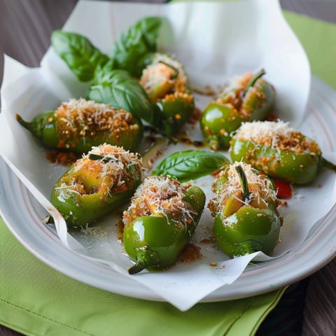 Piatti con basilico e parmigiano.