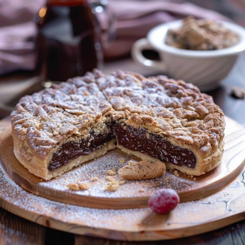 Una torta con frullato di cioccolato.