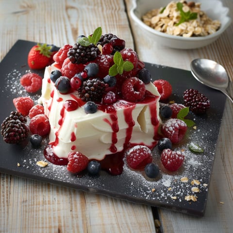 Un dolce con frutta fresca e crema.