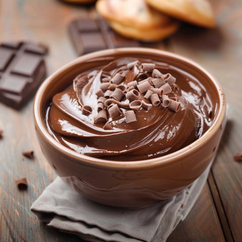 Un bicchiere di cioccolato con cocco.