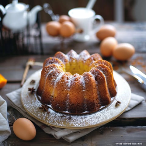 Torta con zucchero e speck.