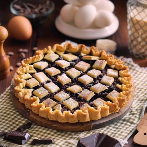 Torta con frullato di cioccolato.