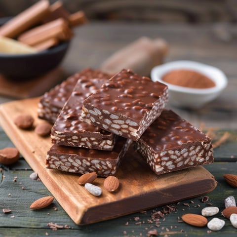 Barre di cioccolato con nocciole.