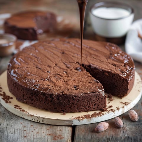Un pezzo di torta con caramello.