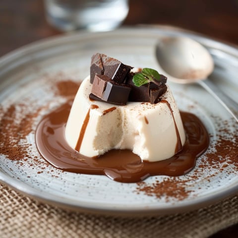 Dessert con crema e cioccolato.