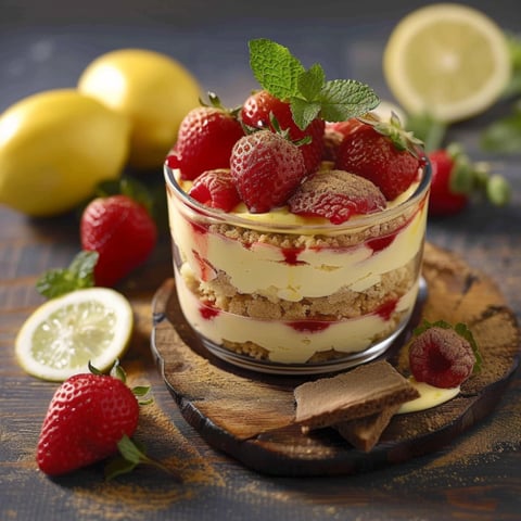 Una tazza di frullato con frullati e limoni.