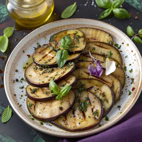 Piatti di melone con basilico e semi di finocchio.