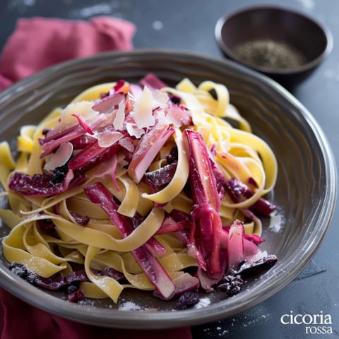 Pasta con verdure e noce.
