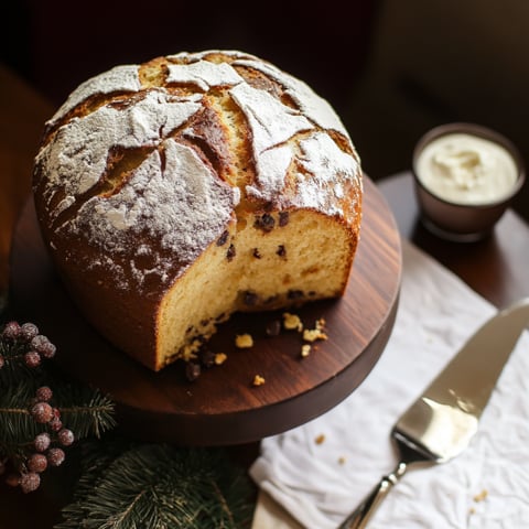 Un pan di pane con semi di cacao e cannoli.