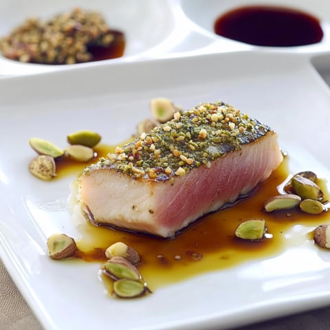 Una fettina di pesce con spinaci e noce.