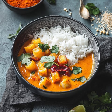 Una ciotola di riso e carote con una spatola accanto.