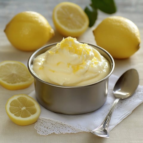 Tazza con crema e limoni.