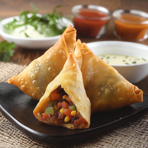 Piatti di verdura con salsa.