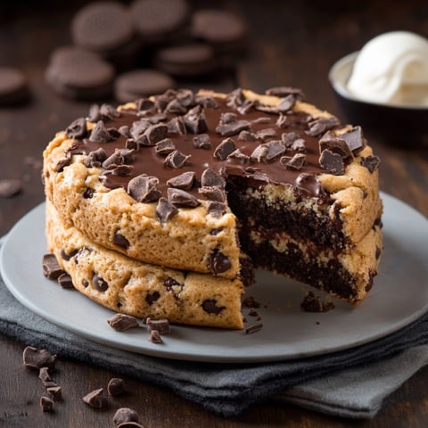 Un cake a base di cioccolato con il topping di cioccolato e nocciole.