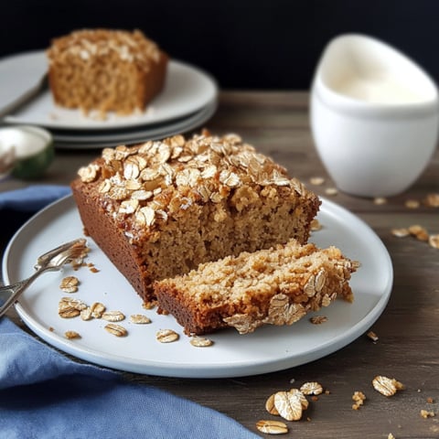 Una tavolata con un pezzo di pane a base di cereali e una tazza di crema.