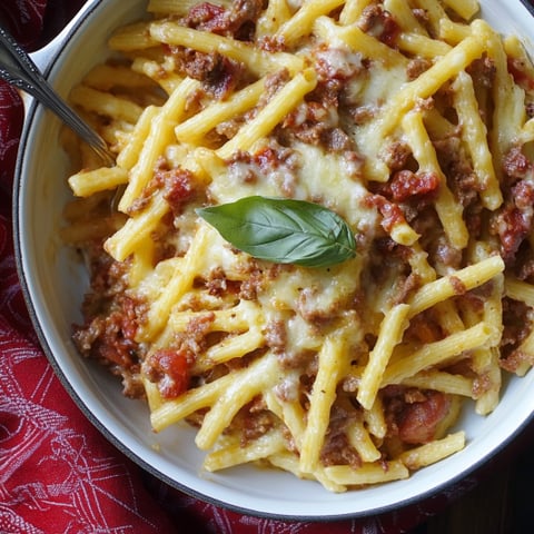 Una ciotola con maccheroni e salsa di pomodoro.