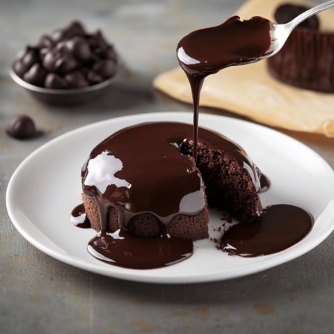 Un dolce con caramello e burro di cioccolato.