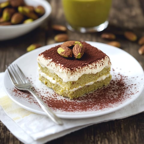 Un dolce con crema e noci.