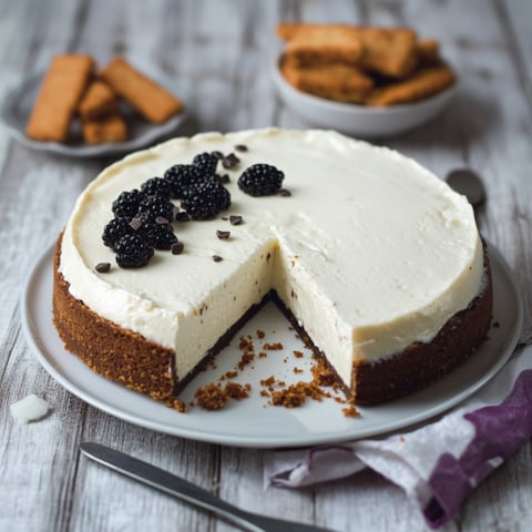 Una torta con crema e frullati neri.