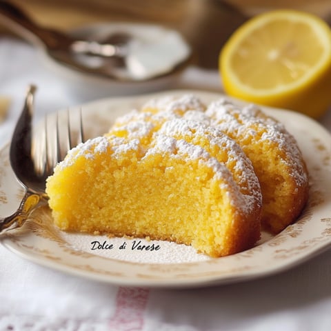 Una torta con zucchero e limone.