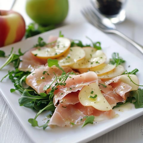 Piatti di salame e pomodori con foglie verdi.