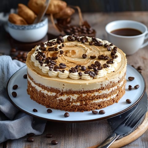 Torta con crema e caffè.