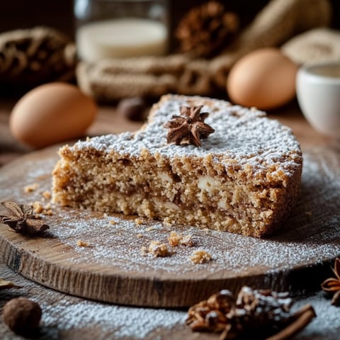 Una torta con panna e semi di conifera.