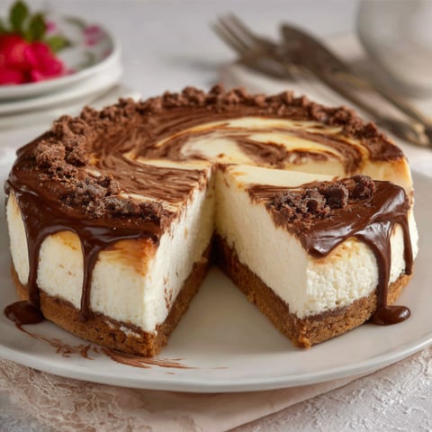 Una torta di cioccolato con crema e cioccolato.