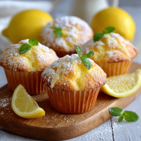 Muffin con foglie di menta.