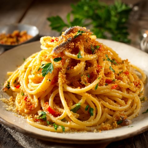 Penne con pesce e verdure.