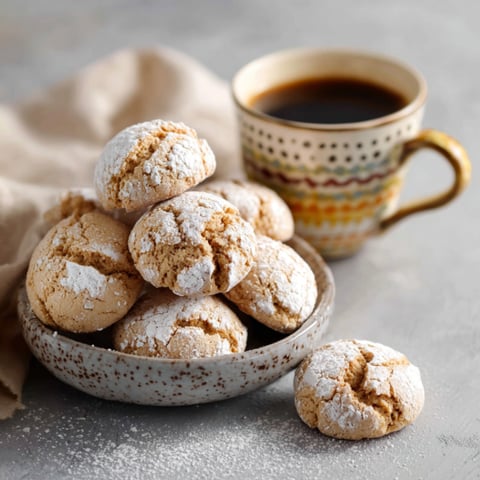 Un vaso con biscotti ricoperti di polvere di zucchero.
