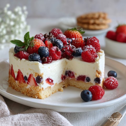 Un dolce con frutta fresca e crema.