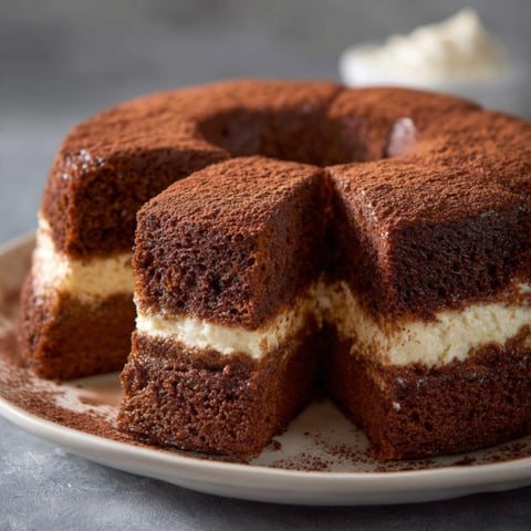 Cake a cioccolato con crema e maraschino.