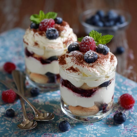 Due bicchieri di dolce con frullati e frullati con frullati.