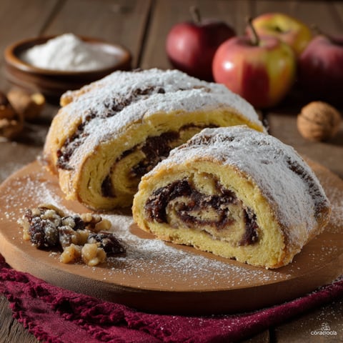 Torta con frullato di cioccolato e cannoli.