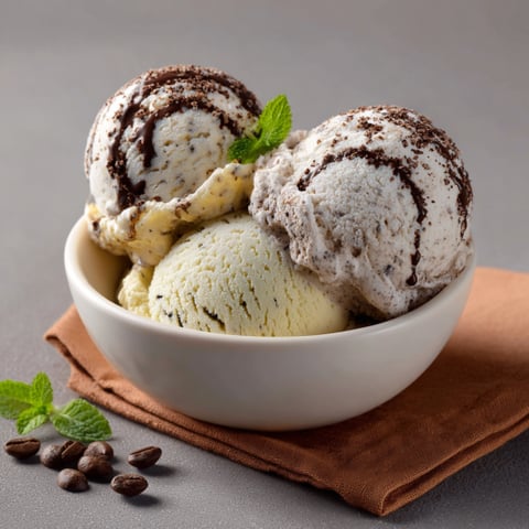 Un bicchiere di gelato con frullato di menta.